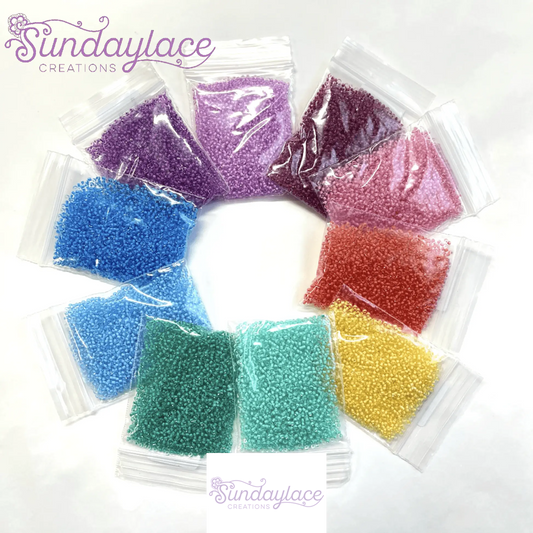 Sundaylace Creations & Bling Promotions 10/0 Spring Pastel colour-lined preciosa seed bead set, Spring Promotions