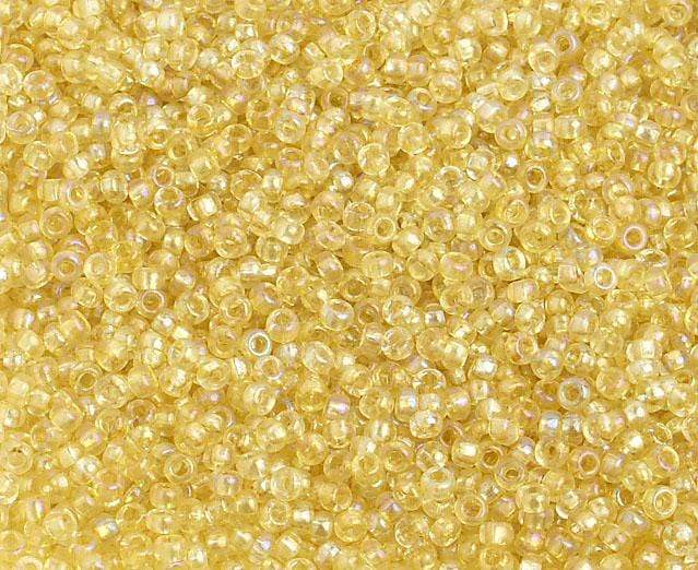 Preciosa Ornela 10/0 Preciosa Seed Beads 10/0 Transparent Yellow Rainbow AB Czech Seed Beads
