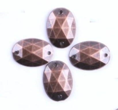 Sundaylace Creations & Bling 10*14mm Rustic Rose Gold Metallic Oval, Sew on, Resin Gems