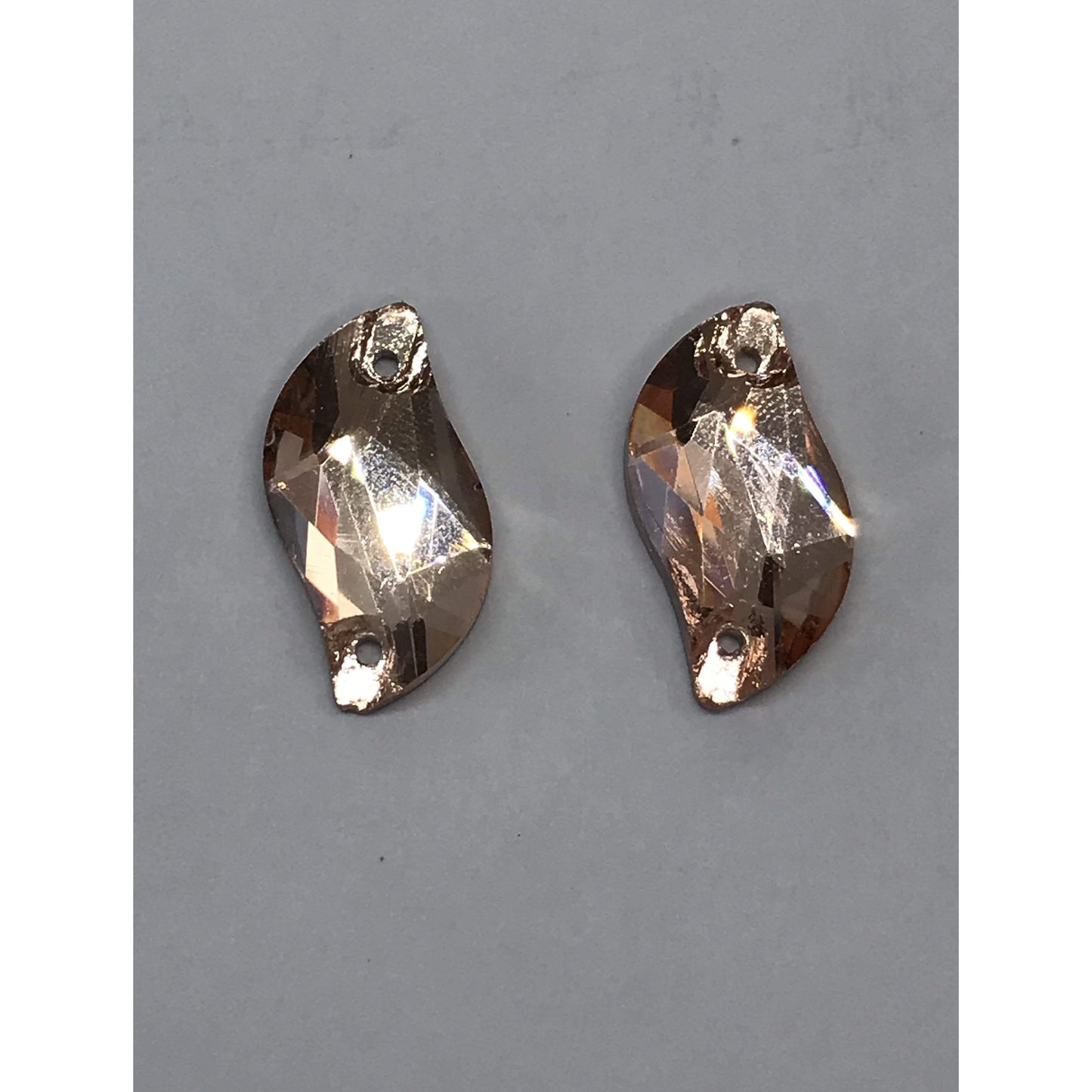 Sundaylace Creations & Bling Glass Gem 10*20mm Multicolour S or Leaf Shaped, Sew on, Glass Gem