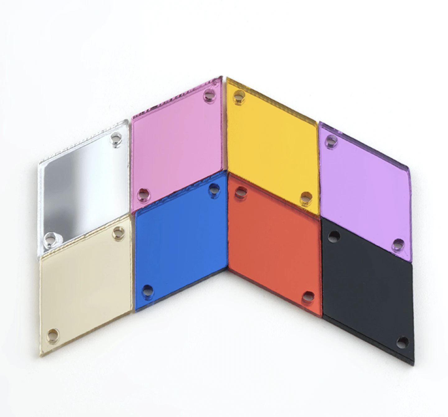 Sundaylace Creations & Bling Mirror Gems 10*25mm & 25*41mm Coloured Reflective Mirror, Rhombus Diamond Shaped, Sew on, Mirror Gem