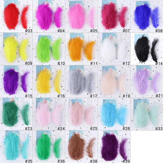 Sundaylace Creations & Bling 100mm Soft Fluffy Turkey Feathers (DYI), Earring Findings (Sold 100 feathers)