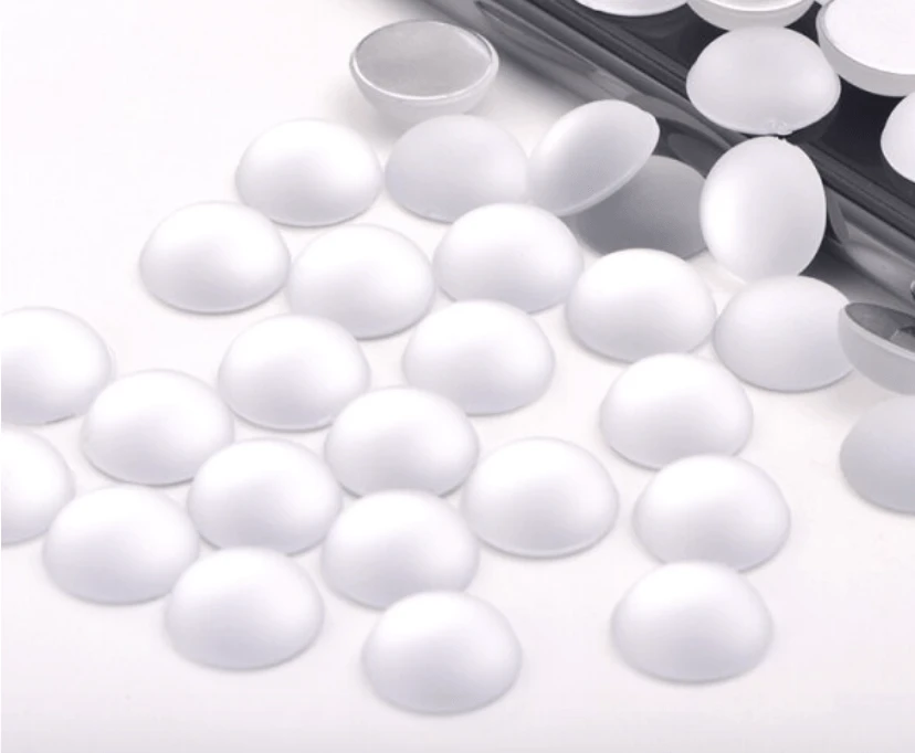 Sundaylace Creations & Bling Resin Gems Frosted White 10mm Frosted Matte Cat Eye Reflective, Glue on, Resin Gems