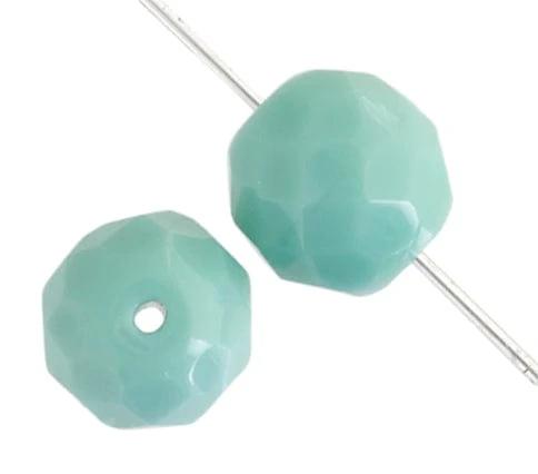 Sundaylace Creations & Bling Fire Polished Beads 10mm Light Blue Opaque Fire Polish Round Bead, Strand