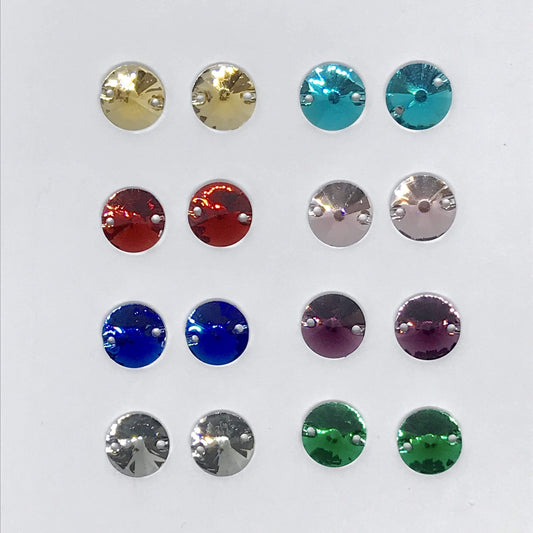 Sundaylace Creations & Bling Resin Gems 10mm Mixed Rivoli Resin Sew on Gem