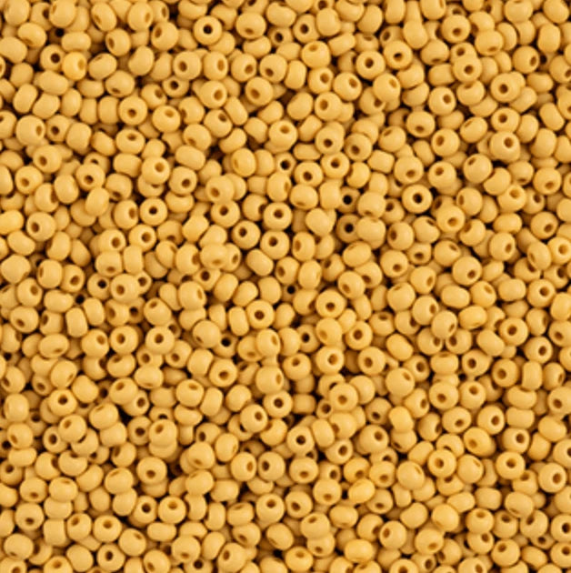 Preciosa Ornela 11/0 Preciosa Seed Beads 11/0 Chalk Yellow-Brown Matte Dyed Permalux Opaque Preciosa Seed Beads (22g)