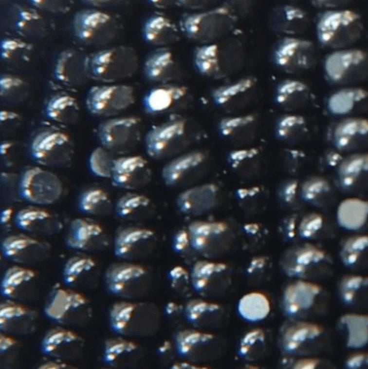 11/0 Charlotte Cut *Premium SHEEN India Seed Bead- Metallic Jet Hematite *10g Hank* Charlotte Cut Seedbeads