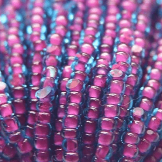 11/0 Charlotte Cut Seed Bead- Colour Lined Aqua Fuchsia Lined *10g Hank* Charlotte Cut Seedbeads