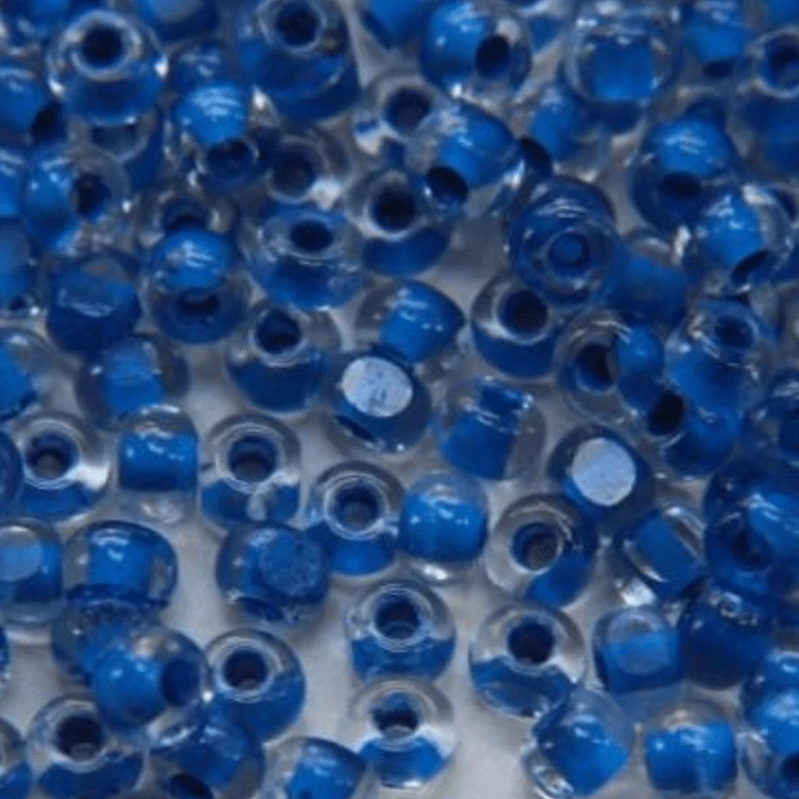 11/0 Charlotte Cut Seed Bead- Colour Lined Neon Blue *10g Hank* Charlotte Cut Seedbeads