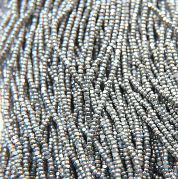 11/0 Charlotte Cut Seed Bead- Metallic Silver *10g Hank* Charlotte Cut Seedbeads