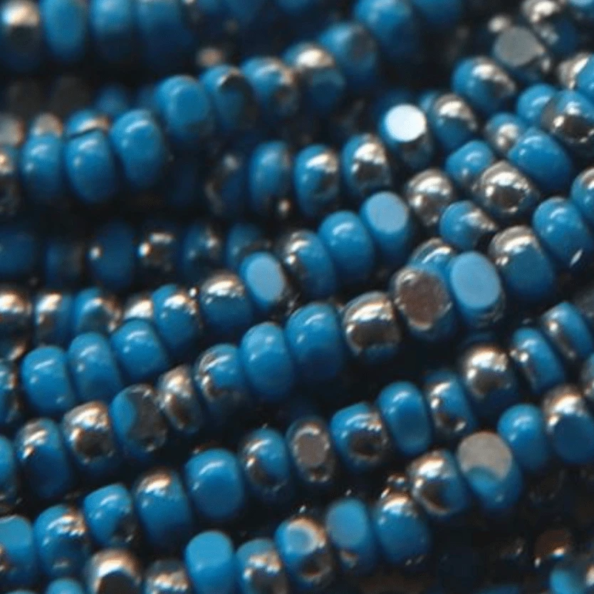 11/0 Charlotte Cut Seed Bead- Patina Slate Blue Opaque Silver *10g Hank* Charlotte Cut Seedbeads