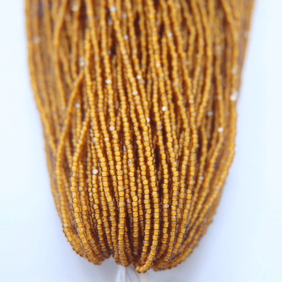 11/0 Charlotte Cut Seed Bead- White Lined Topaz Yellow *10g Hank* Charlotte Cut Seedbeads