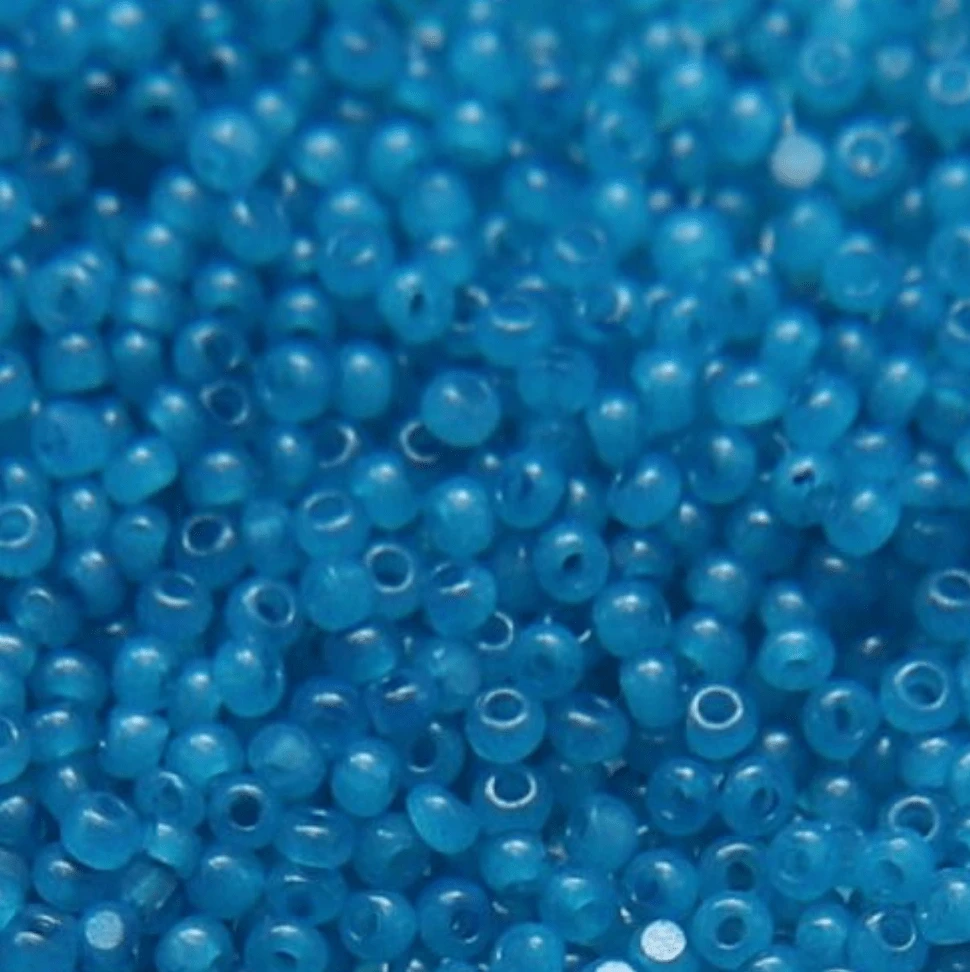 11/0 Charlotte Cut SHEEN India Seed Bead- Opal Caribbean Blue *10g Hank* Charlotte Cut Seedbeads