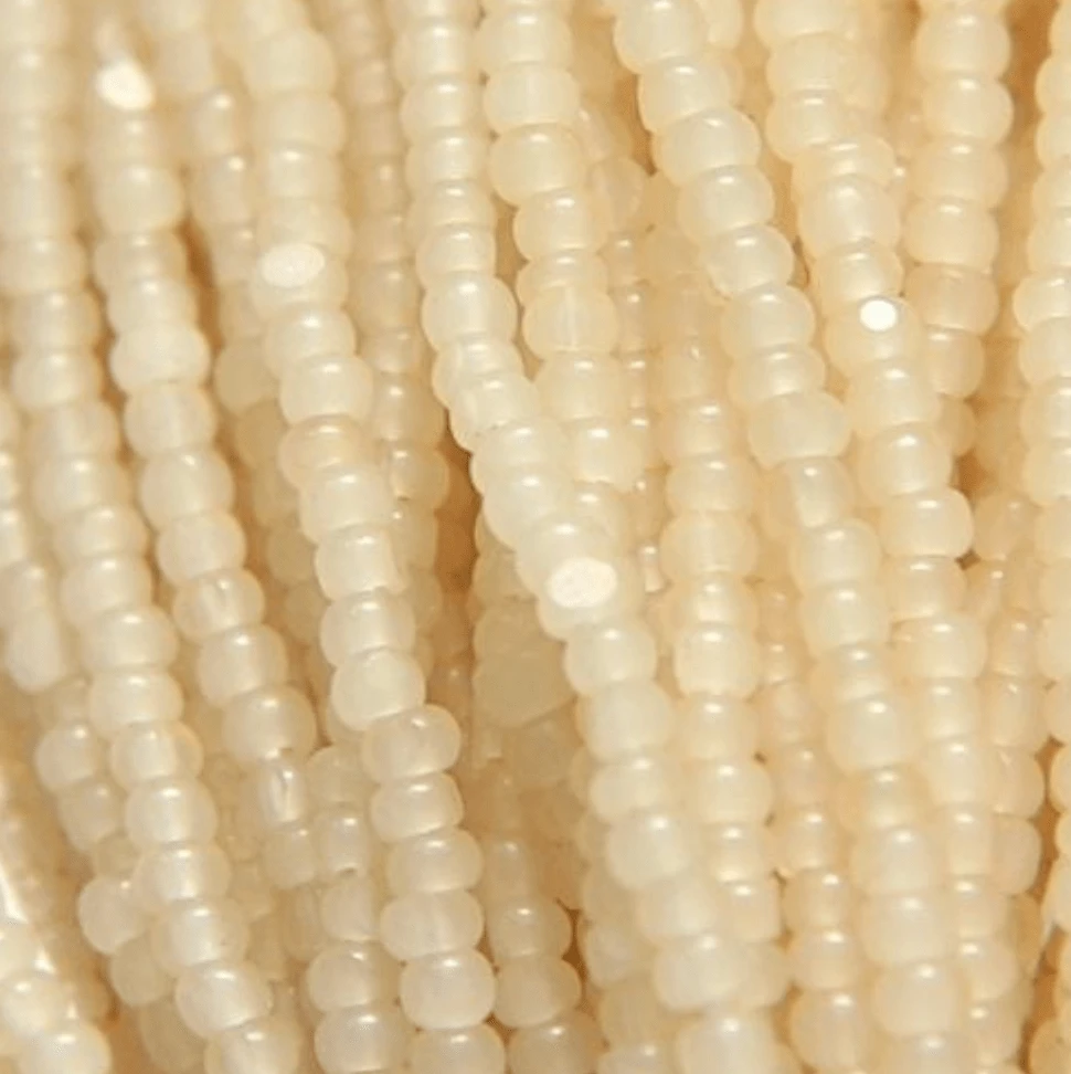 11/0 Charlotte Cut SHEEN India Seed Bead- Opal Cream *10g Hank* Charlotte Cut Seedbeads