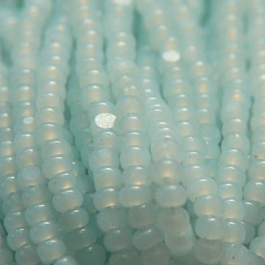 11/0 Charlotte Cut SHEEN India Seed Bead- Opal Light Azore Robin Egg Blue *10g Hank* Charlotte Cut Seedbeads