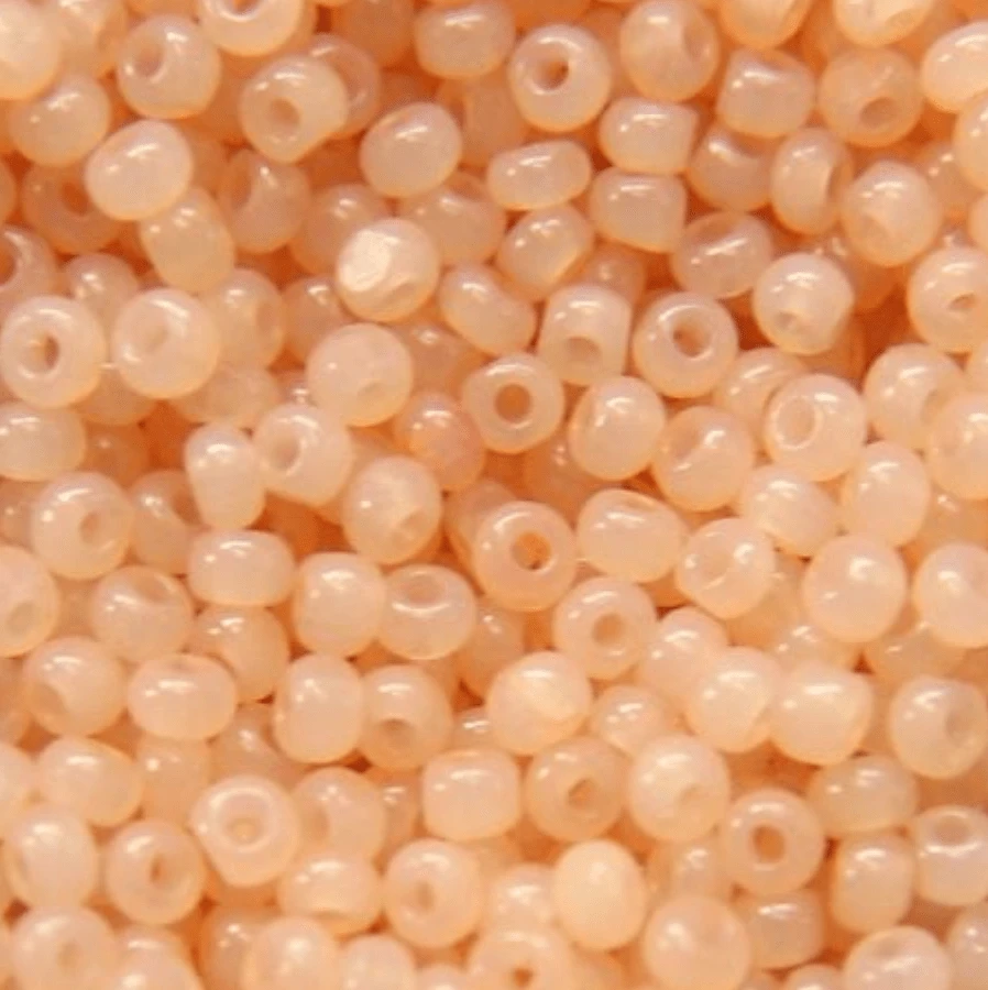 11/0 Charlotte Cut SHEEN India Seed Bead- Opal Light Peach *10g Hank* Charlotte Cut Seedbeads
