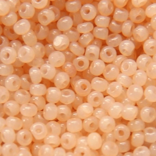 11/0 Charlotte Cut SHEEN India Seed Bead- Opal Light Peach *10g Hank* Charlotte Cut Seedbeads