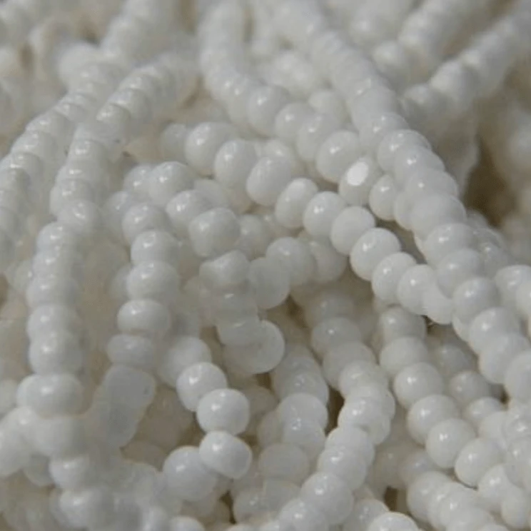 11/0 Charlotte Cut SHEEN India Seed Bead- Opaque Chalk White *10g Hank* Charlotte Cut Seedbeads