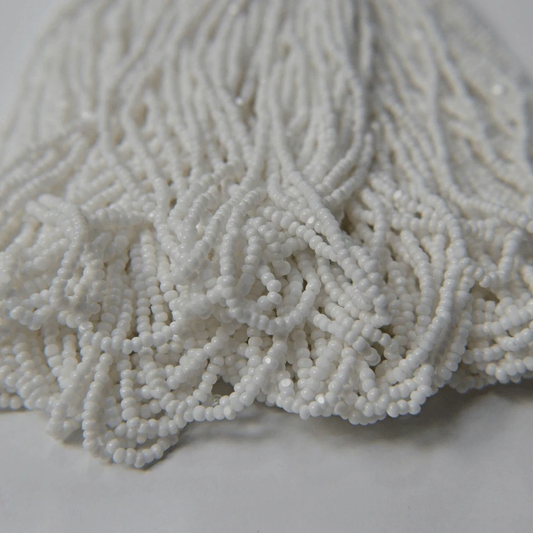11/0 Charlotte Cut SHEEN India Seed Bead- Opaque Chalk White *10g Hank* Charlotte Cut Seedbeads