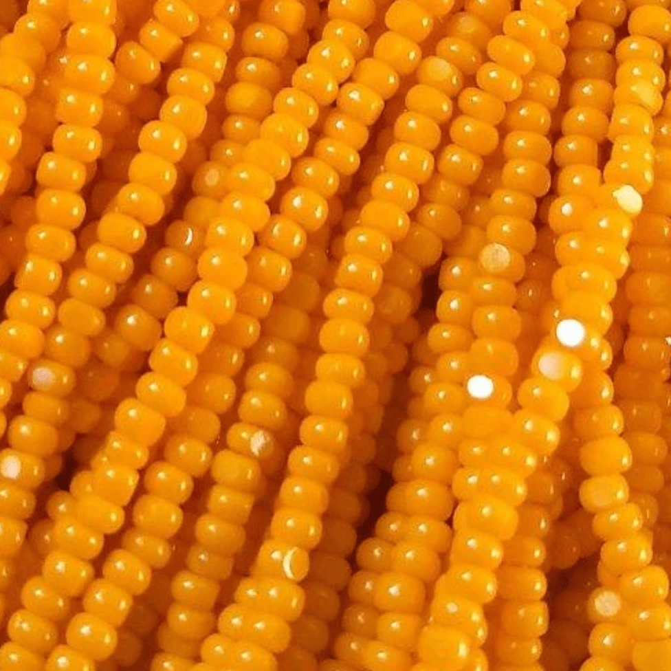 11/0 Charlotte Cut SHEEN India Seed Bead- Opaque Light Orange *10g Hank* Charlotte Cut Seedbeads