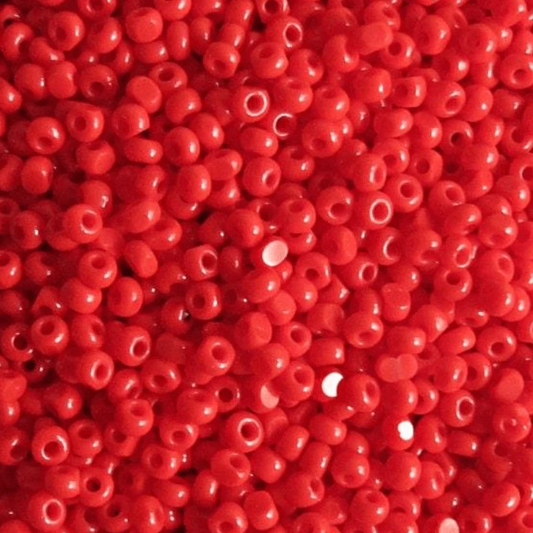 11/0 Charlotte Cut SHEEN India Seed Bead- Opaque Light Red *10g Hank* Charlotte Cut Seedbeads