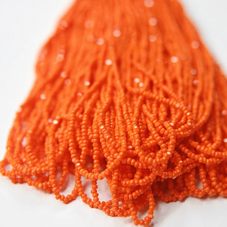 11/0 Charlotte Cut SHEEN India Seed Bead- Opaque Orange *10g Hank* Charlotte Cut Seedbeads