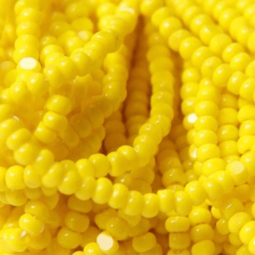 11/0 Charlotte Cut SHEEN India Seed Bead- Opaque Yellow *10g Hank* Charlotte Cut Seedbeads