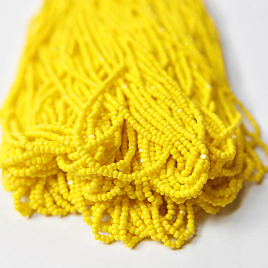 11/0 Charlotte Cut SHEEN India Seed Bead- Opaque Yellow *10g Hank* Charlotte Cut Seedbeads