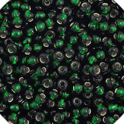 Sundaylace Creations & Bling 11/0 Preciosa Seed Beads 11/0 Dark Green SILVERLINED Preciosa Seed Bead