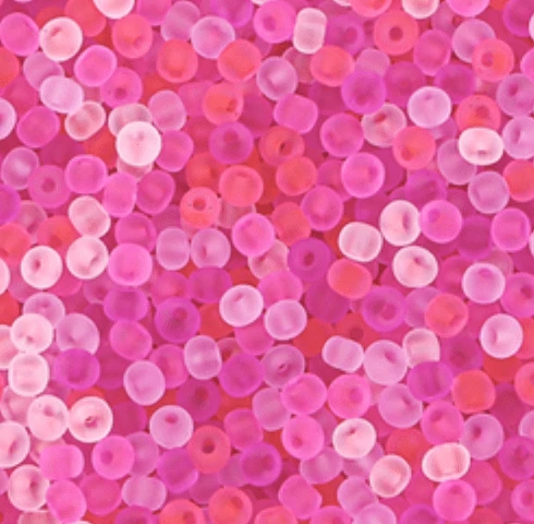 11/0 Japanese Seedbeads, Frosted Matte Pink Mix 10g 11/0 TOHO Seed Beads
