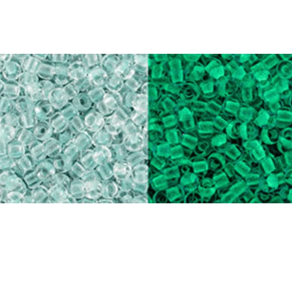 TOHO 11/0 TOHO Seed Beads 11/0 TOHO Japanese Seedbeads, GLOW IN DARK - Baby Blue - Glow Bright Green 5.2g