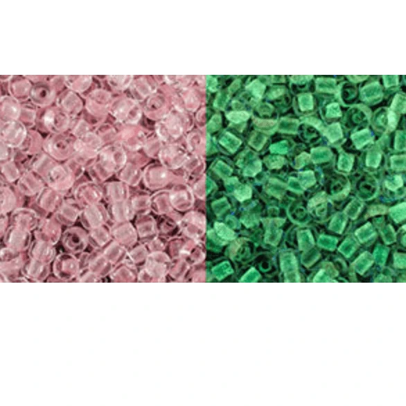 TOHO 11/0 TOHO Seed Beads 11/0 TOHO Japanese Seedbeads, GLOW IN DARK - Pink - Glow Yellow Green 5.2g
