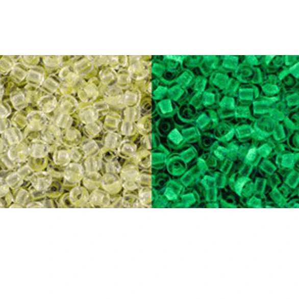 TOHO 11/0 TOHO Seed Beads 11/0 TOHO Japanese Seedbeads, GLOW IN DARK - Yellow - Bright Green 5.2g