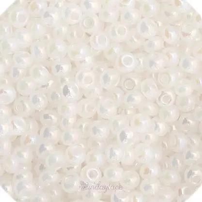 Preciosa Ornela 11/0 Preciosa Seed Beads 11/0 White AB Opaque Preciosa Seed Bead