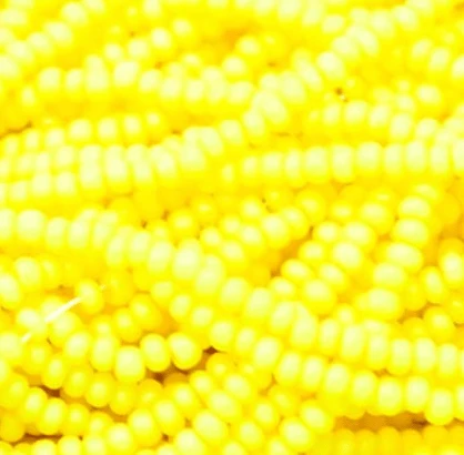 11/0 YELLOW MATTE Intensive Terra Preciosa Seed Beads *HANK 11/0 Preciosa Seed Beads