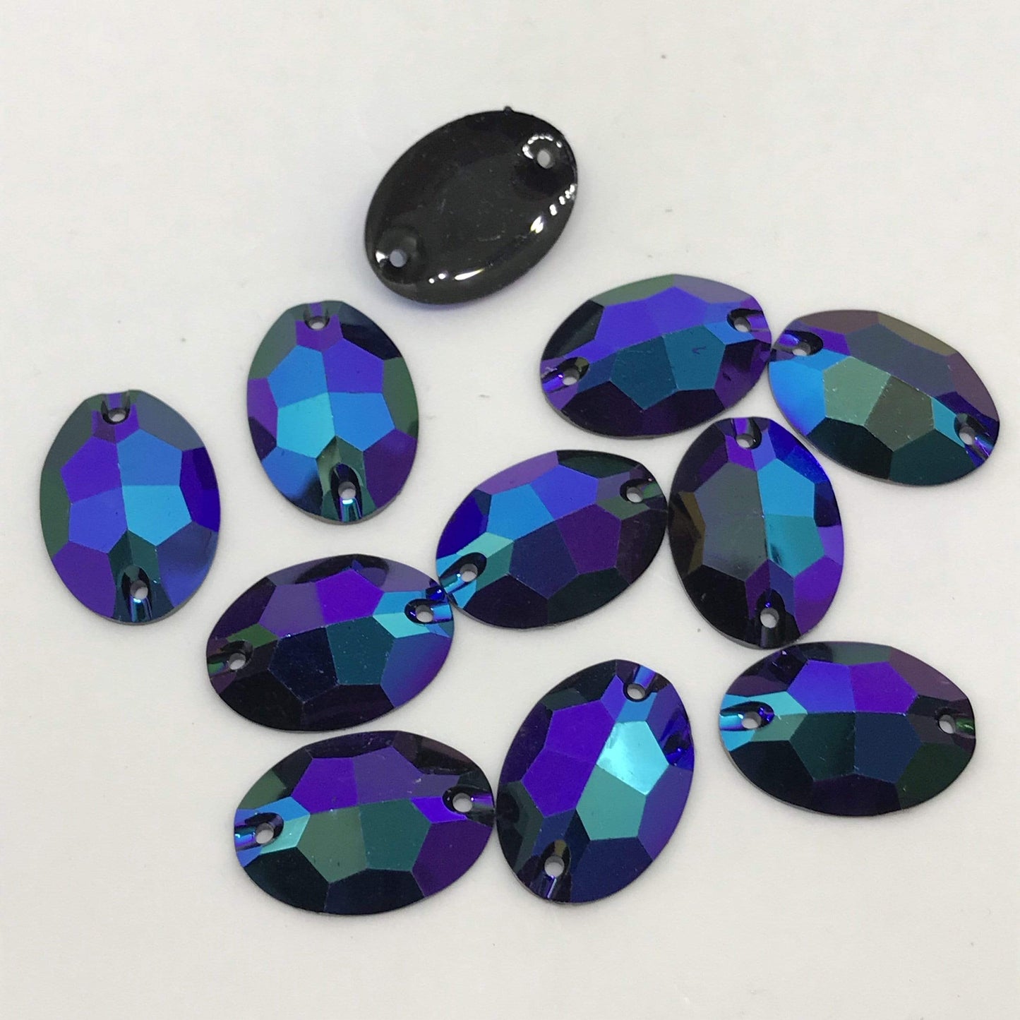 Sundaylace Creations & Bling Resin Gems 11*16mm Oval / Dark Amethyst AB Dark Amethyst AB Oval, 11*16mm and 18*25mm, Sew on, Black AB Resin Gem