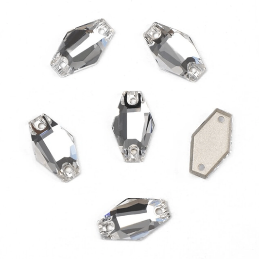 Sundaylace Creations & Bling Fancy Glass Gems 11*18mm Clear Coffin/Diamond Shaped, Sew on, Fancy Glass Gem