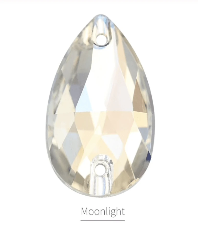 Sundaylace Creations & Bling Fancy Glass Gems 11*18mm or 13*22mm Moonlight, Milky Opal White Teardrop, Best Quality Fancy Glass Gem