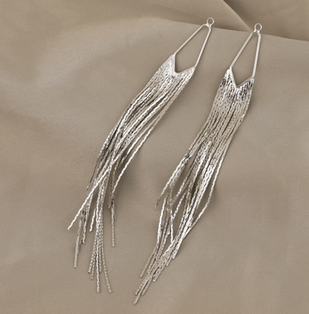 Sundaylace Creations & Bling Earring Findings 12*124mm Long Tassel Earring with holes, Earring Finding, Basics *Sold in pair*