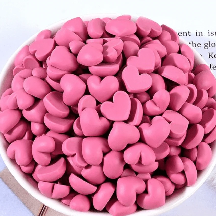 Sundaylace Creations & Bling Art & Crafting Materials 12*13mmm Pastel Matte MINI Hearts, Glue on, Resin Gems