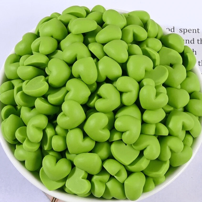 Sundaylace Creations & Bling Art & Crafting Materials Spring Green Matte Heart Dome 12*13mmm Mixed Matte MINI Hearts, Glue on, Resin Gems