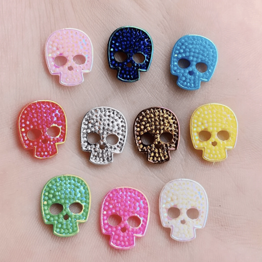 Sundaylace Creations & Bling Resin Gems Puple AB 12*14mm Skull AB, Glue on, Resin Gem