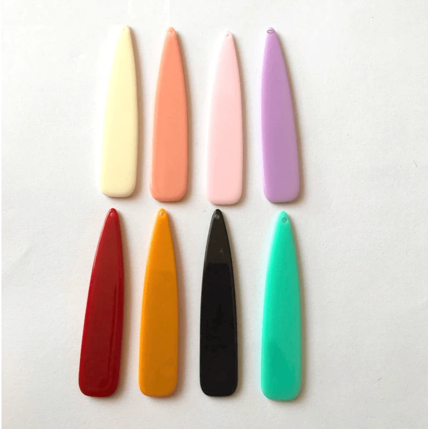 Sundaylace Creations & Bling Resin Gems 12*54mm Pastel Long Teardrops, One hole, Acrylic Resin Gems