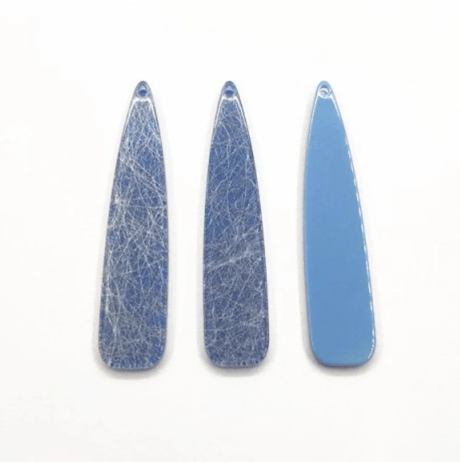 Sundaylace Creations & Bling Resin Gems Blue Marbled 12*54mm Pastel Cracked Marbled Texture Long Teardrops, One hole, Acrylic Resin Gems