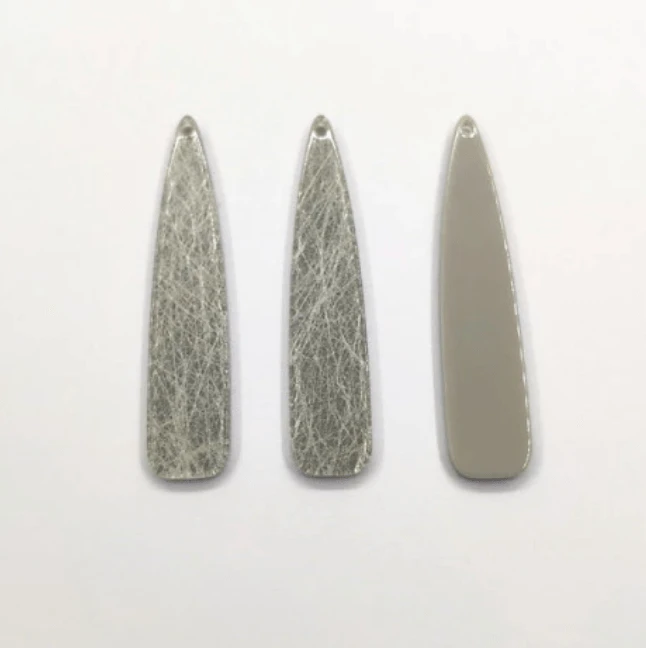 12*54mm, Pewter Grey Marbled, Pastel Metallic Cracked Marbled Reversible Long Teardrops, One hole, Acrylic Resin Gems, Resin Gem, (Sold in Pair)
