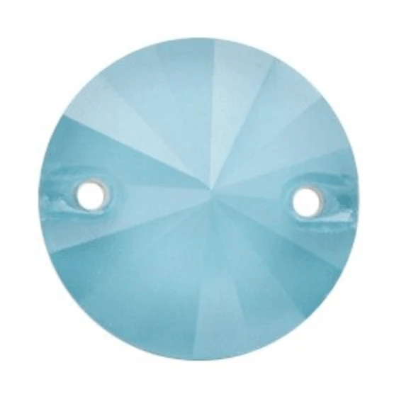 Sundaylace Creations & Bling Glass Gems 12mm Aqua Blue Jelly Rivioli Round, Sew on, Fancy Glass Gem (Sold in Pair) (Sold in Pair)