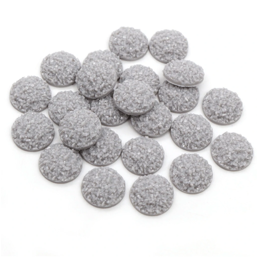 Sundaylace Creations & Bling Resin Gems 12mm Cloudy Day Grey FLAT top Druzy, Glue On, Resin Gem (Sold in Pair)