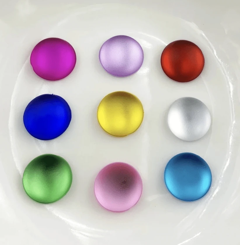 12mm, Frosted Light Purple Violet, Frosted Matte "Cat Eye" Round, Glue on, Resin Gem, (Sold in Pair)