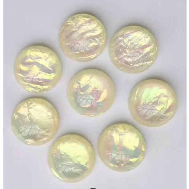 Sundaylace Creations & Bling Resin Gems 12mm White AB Opal effect dome, glue on, Resin gem