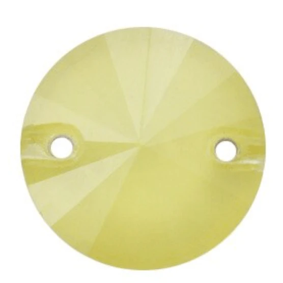 Sundaylace Creations & Bling Glass Gems 12mm Yellow Jelly Rivioli Round, Sew on, Fancy Glass Gem (Sold in Pair) (Sold in Pair)